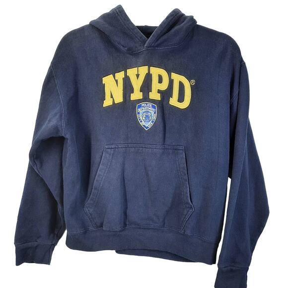 City of New York Hoodie Youth Large 14/16 NYPD Pull-Over Navy Blue - Picture 1 of 6